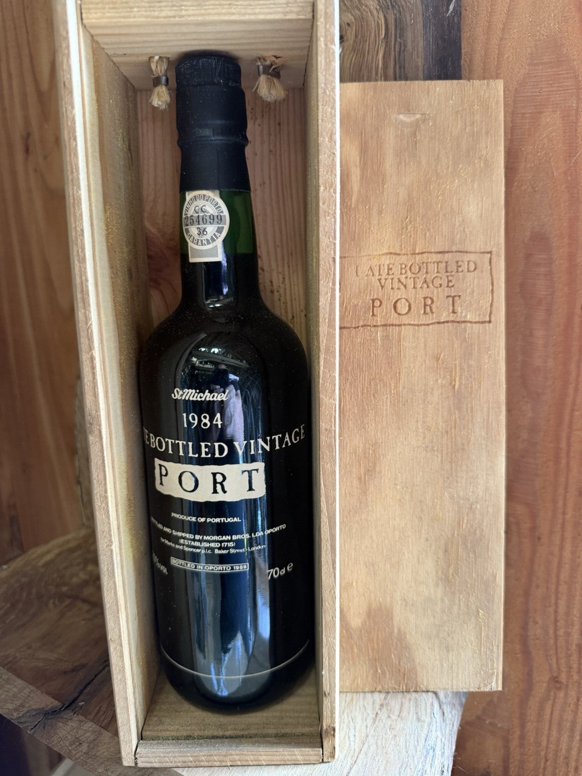 St Michael 1984 Late Bottled Vintage Port Wooden Boxed