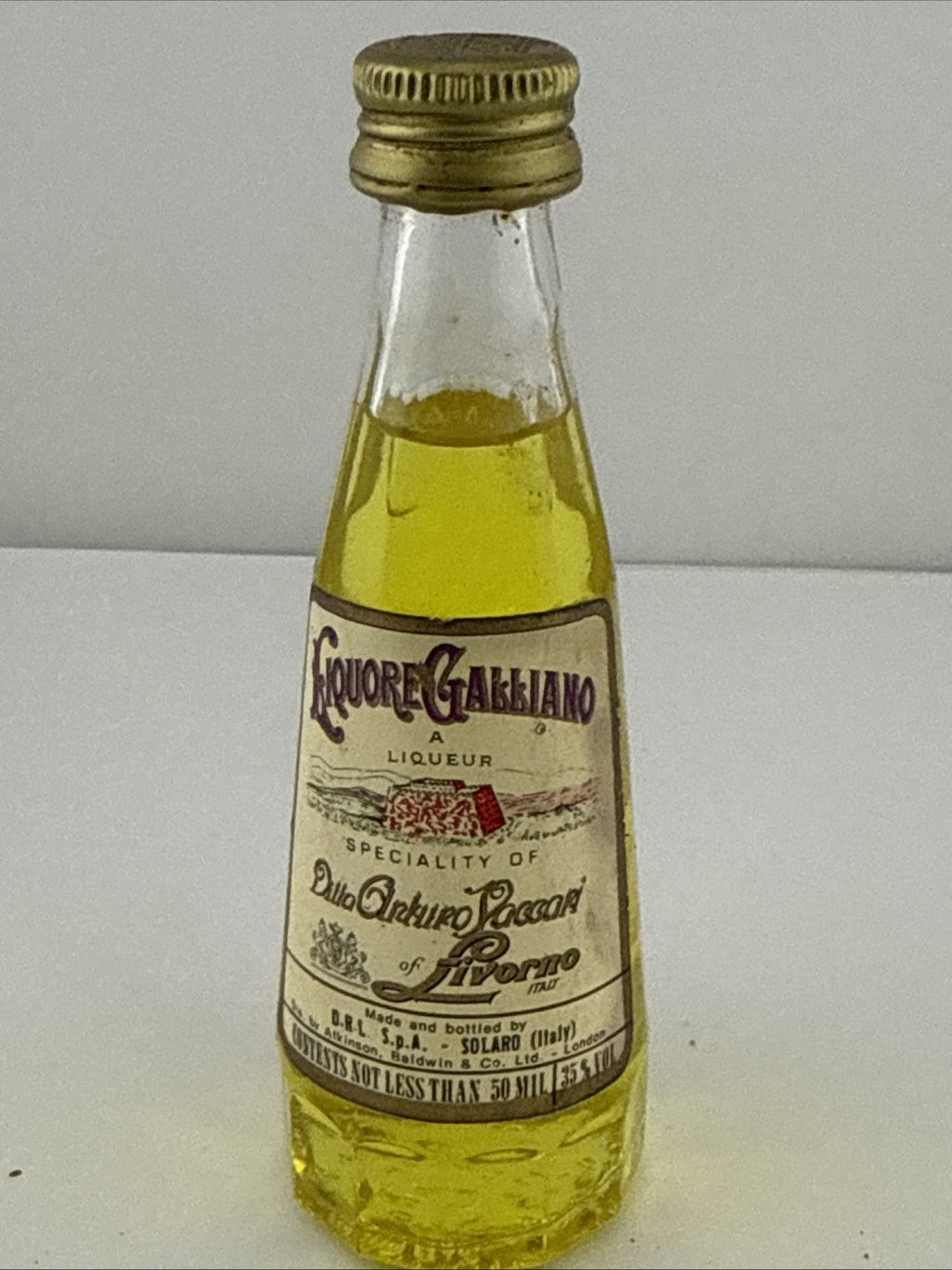 Vintage Galliano Miniature 50ml 35% Italian Liqueur 1970s