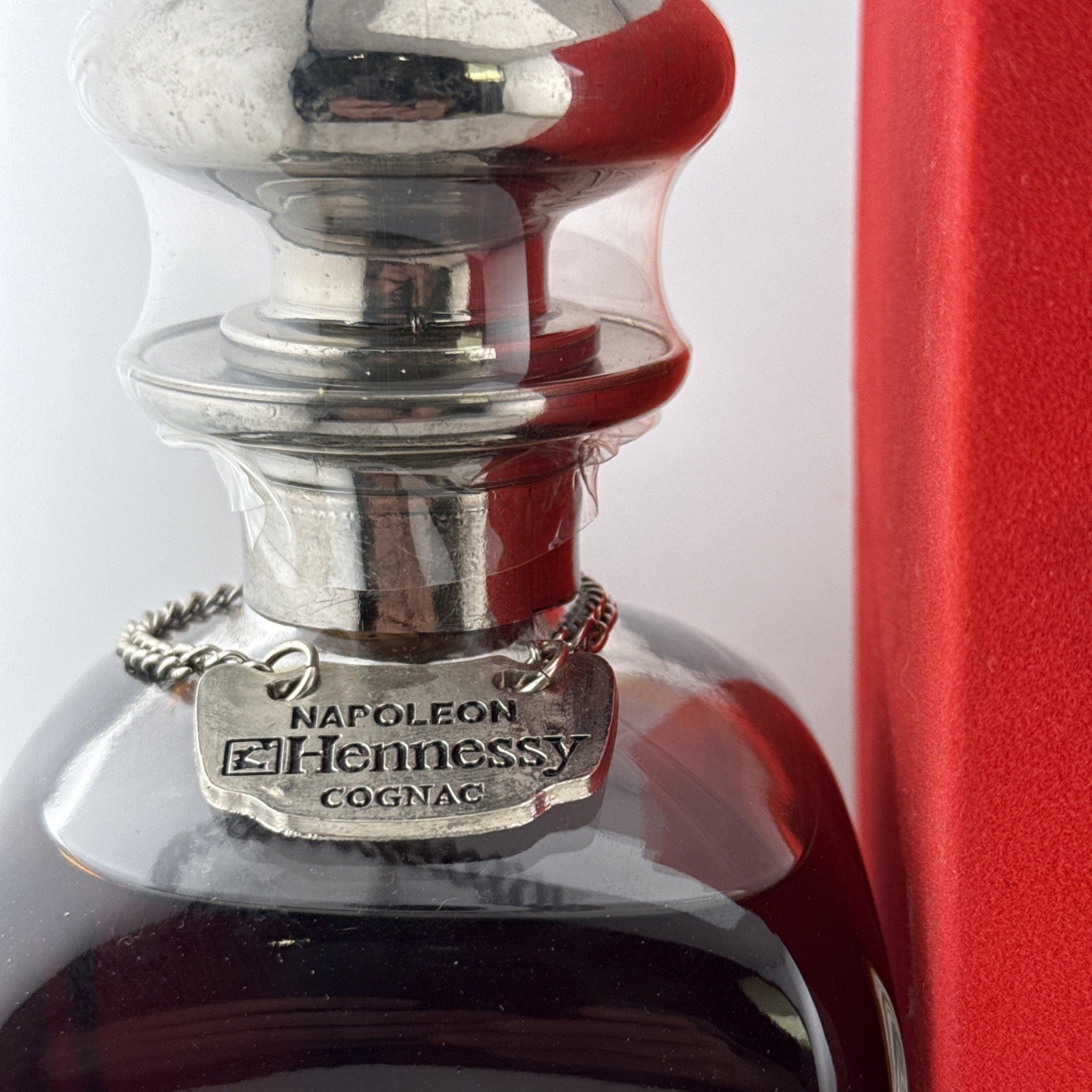 Hennessy Napoleon Cognac Silver Top Library Decanter 1980s Boxed