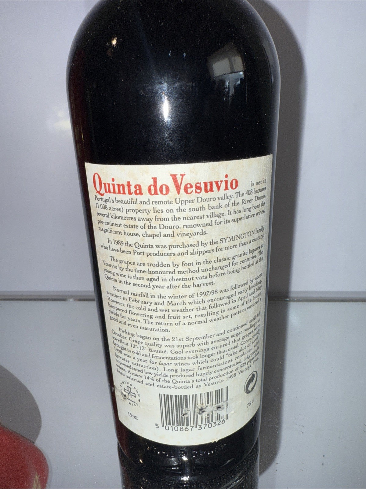 Quinto Do Vesuvio 1998 Vintage Port