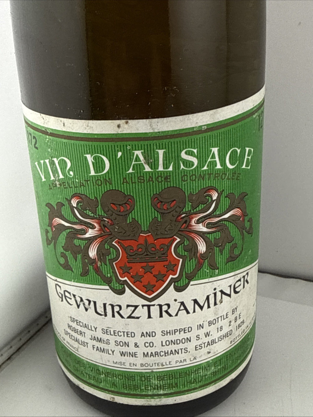 Vintage 1972 Alsace Gewürztraminer Wine Bottle 75cl – Lamb’s Son & Co