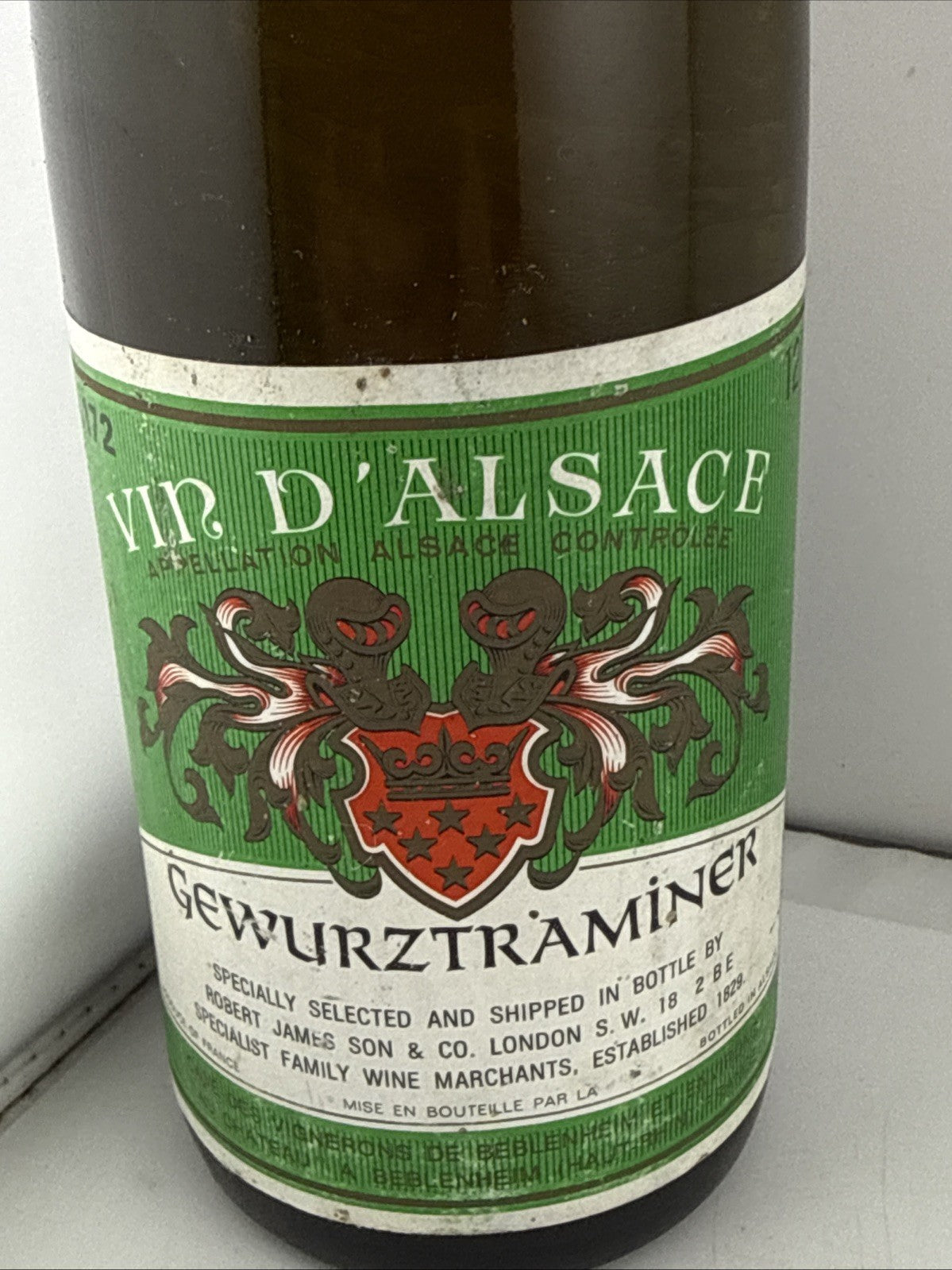 Vintage 1972 Alsace Gewürztraminer Wine Bottle 75cl – Lamb’s Son & Co