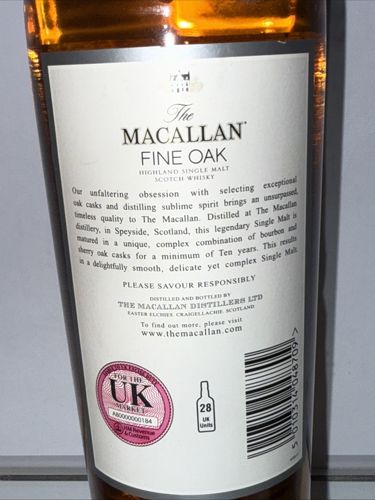 The Macallan 10 year  Single Highland Malt 700ml (estimate 2004)