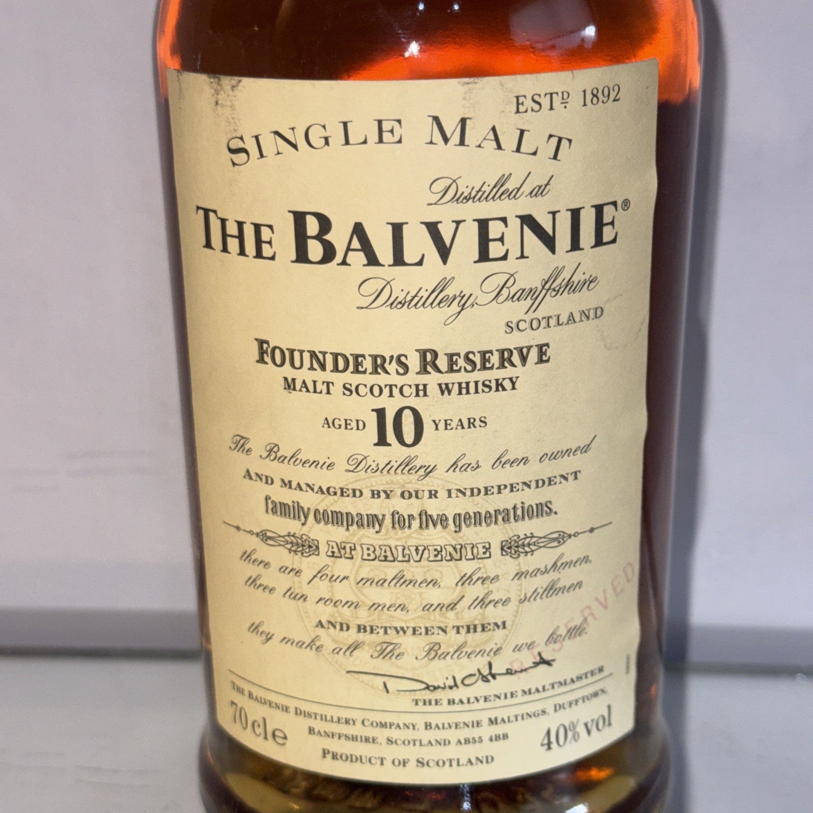 The Balvenie Founder’s Reserve – 10 Years Old ( 1994-99)