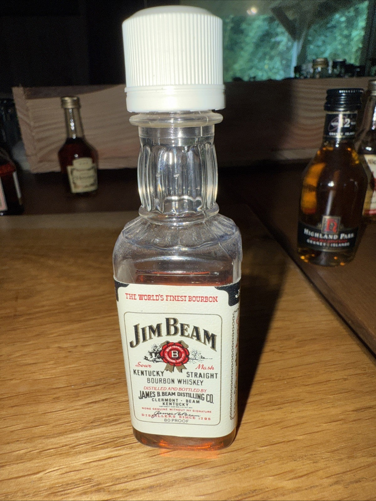 Jim Beam miniature plastic bottle