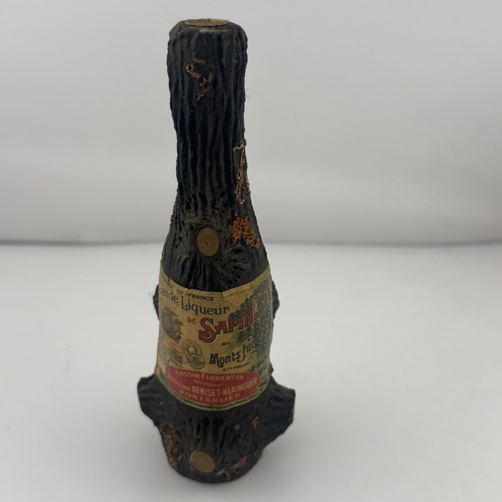 Antique Liqueur de Sapin Monts Jura Pine Cone Bottle c1900 France Full Rare