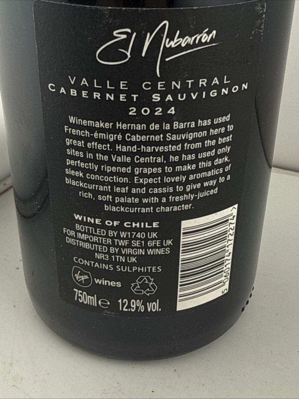El Nubarrón Cabernet Sauvignon 2024 – Valle Central, Chile (750ml, 12.9%)