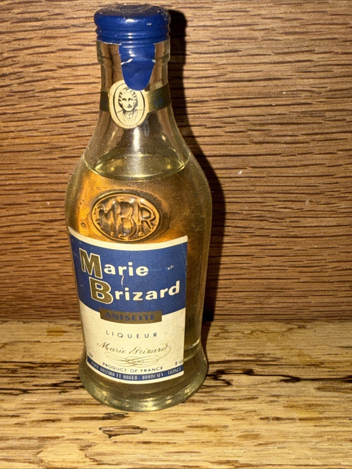 1970s  Marie Brizard Anisette Liqueur Miniature Vintage Full