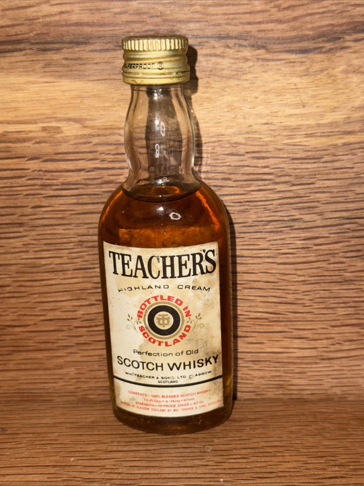 Teachers Highland cream 1980s Miniature