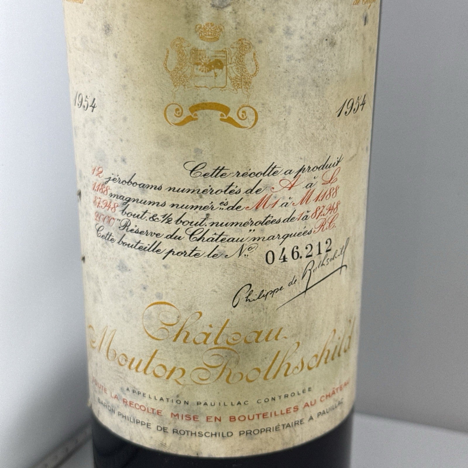 Château Mouton Rothschild 1954 Pauillac 1er Cru Classé 75cl