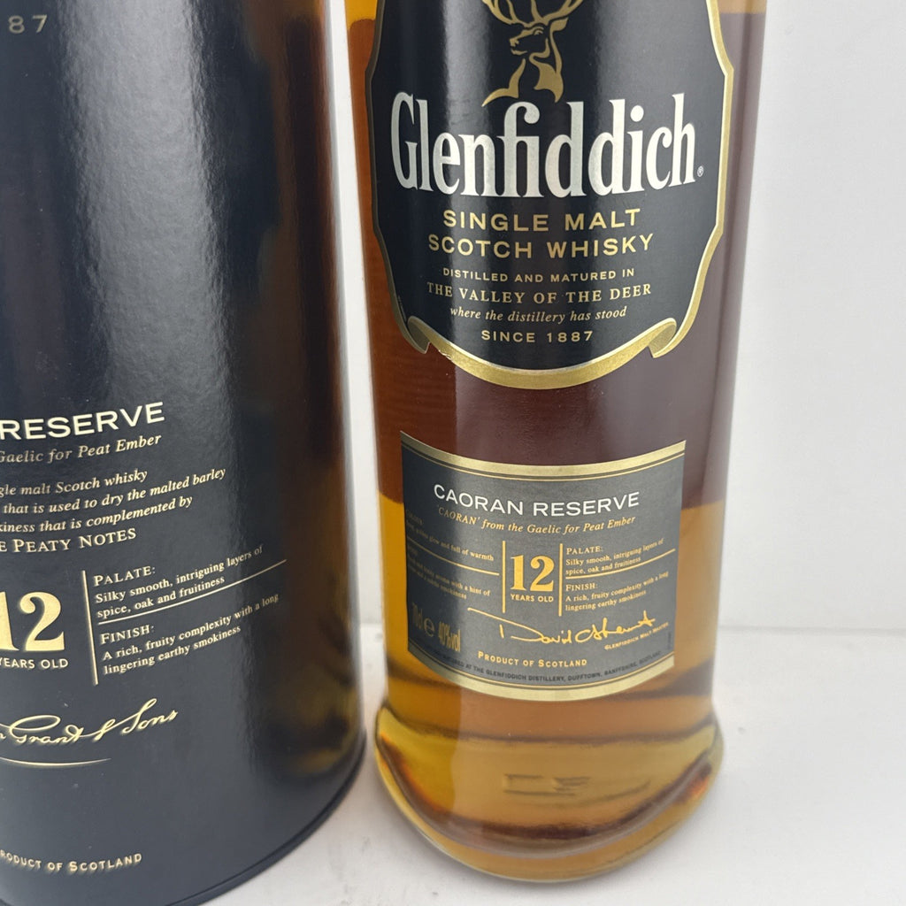 Glenfiddich 12yo Caoran Reserve; peated Highland style, discontinued mid-2000s.