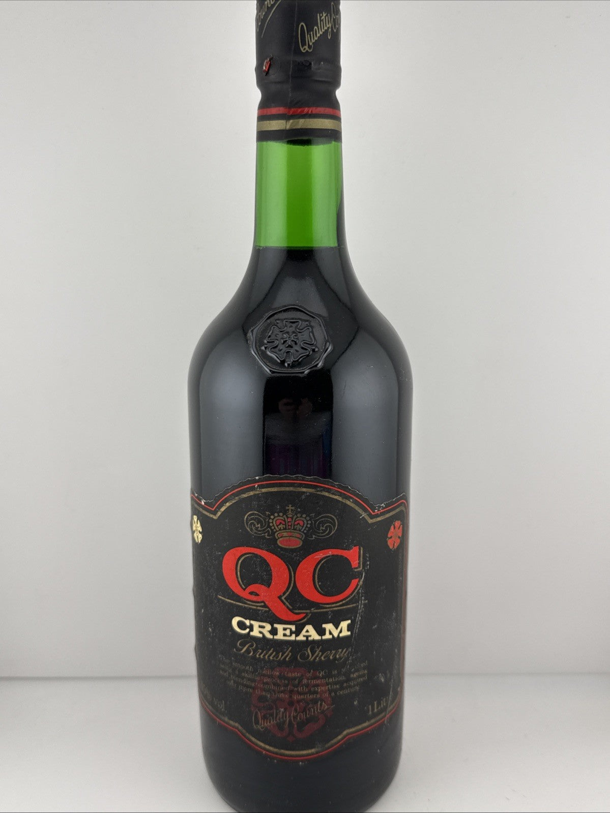 Vintage QC Cream British Sherry 1 Litre 15% – Large Format – c. 1980s