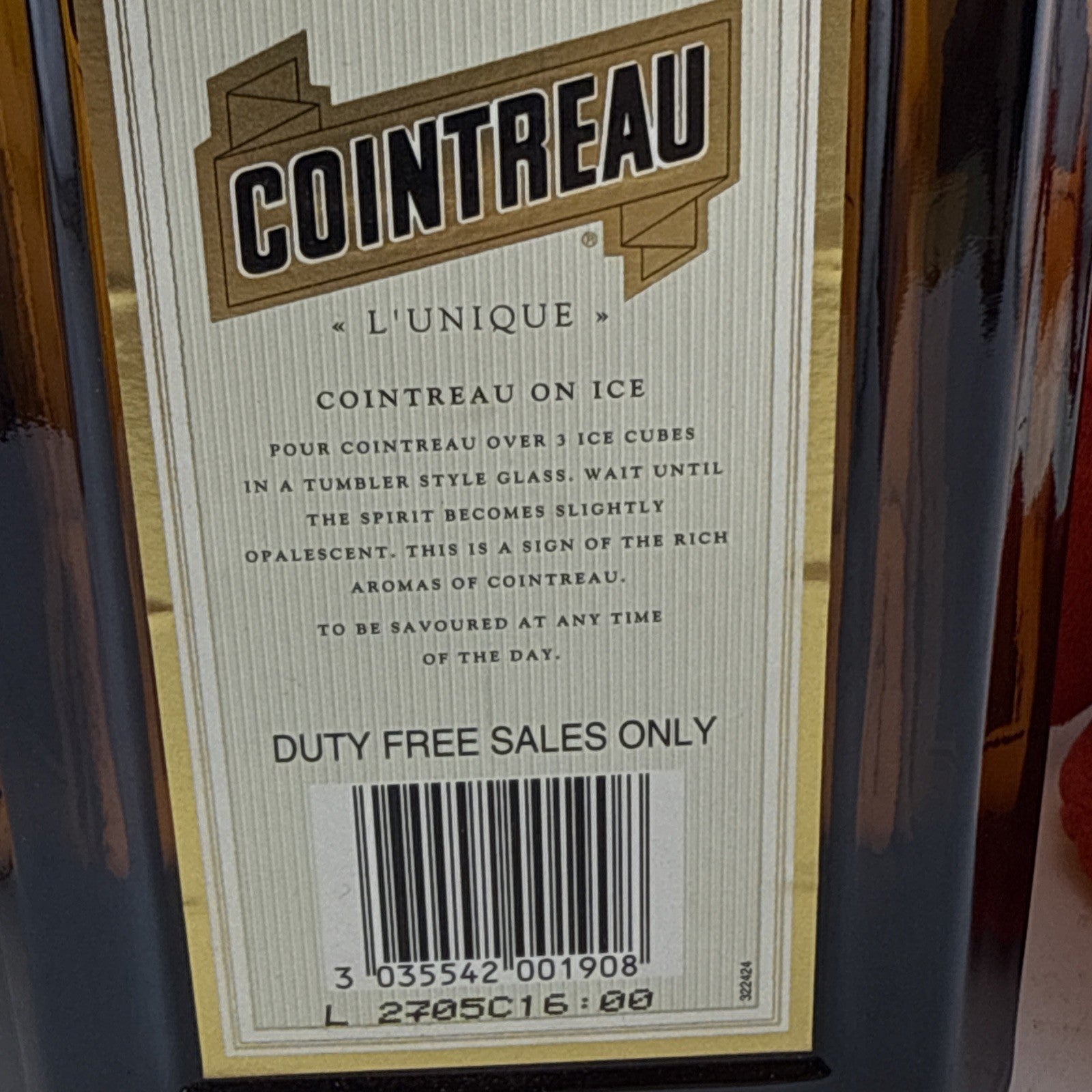 Vintage Cointreau Liqueur 1L 40% Duty Free Bottling With Presentation Bag 1980s