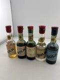Vintage Bols Liqueur Miniatures x5 Banana Cherry Blackberry Gold