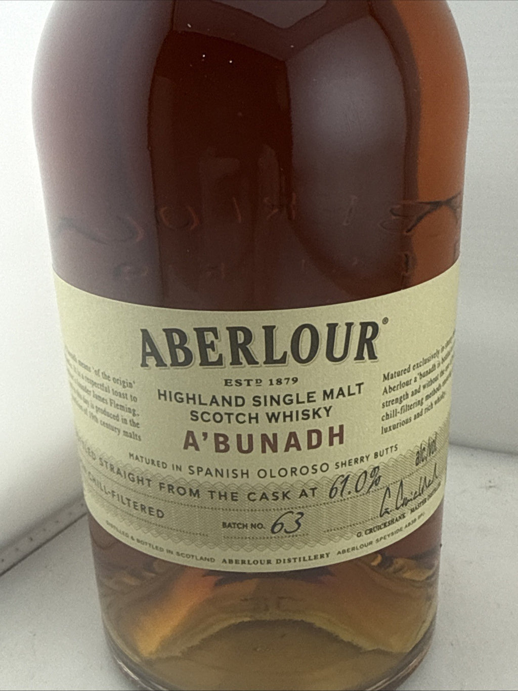 Aberlour A’Bunadh Batch 63 Highland Single Malt Scotch Whisky 70cl 61.0% ABV