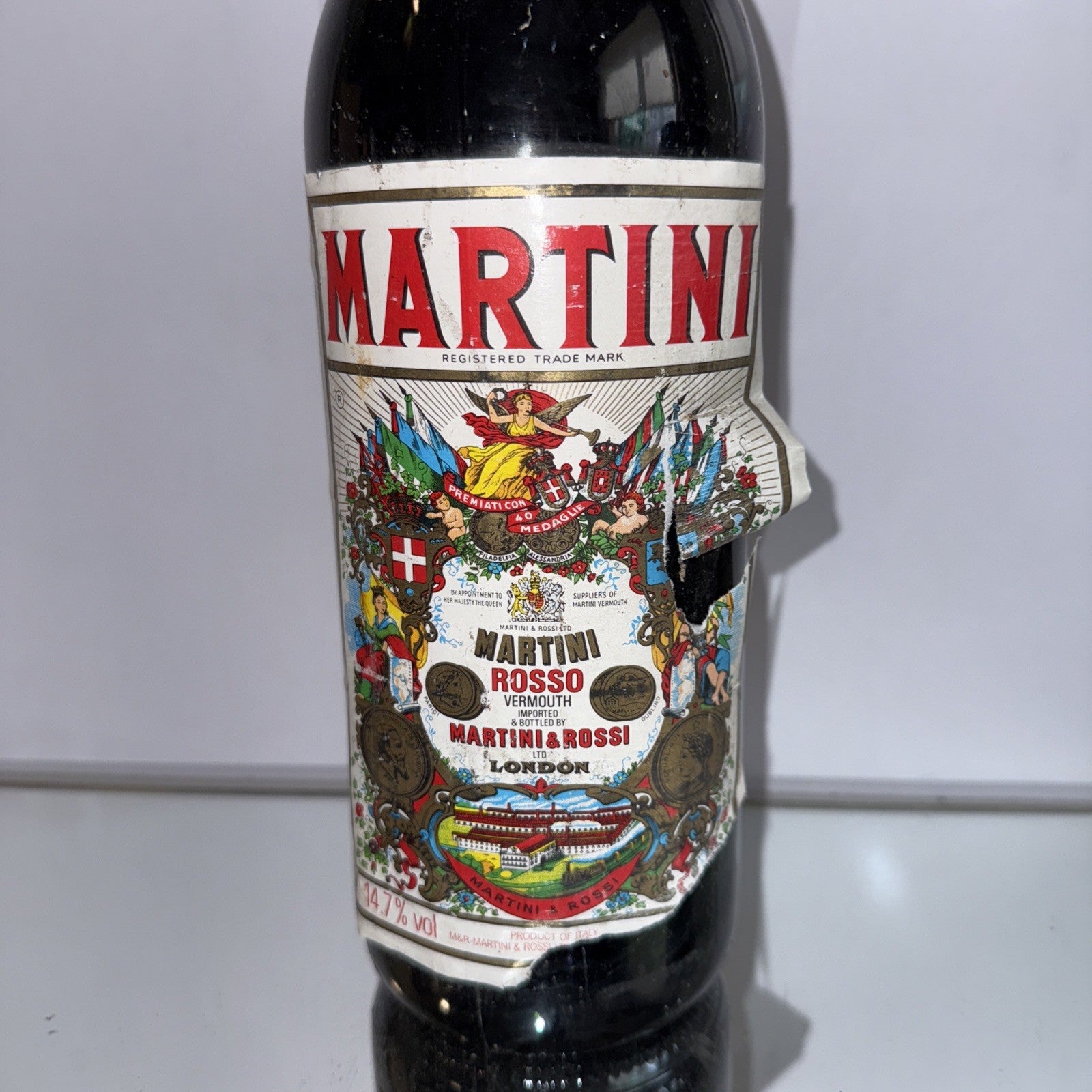 MARTINI Rosso 1.5L VERMOUTH 1980/1990s Tatty Labels Sealed Vintage Bargain