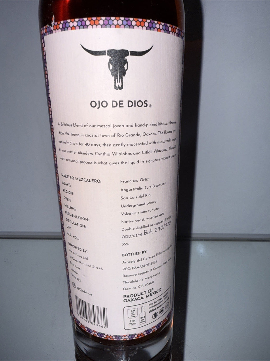 Ojo de Dios ODD Hibiscus Mezcal 35%abv