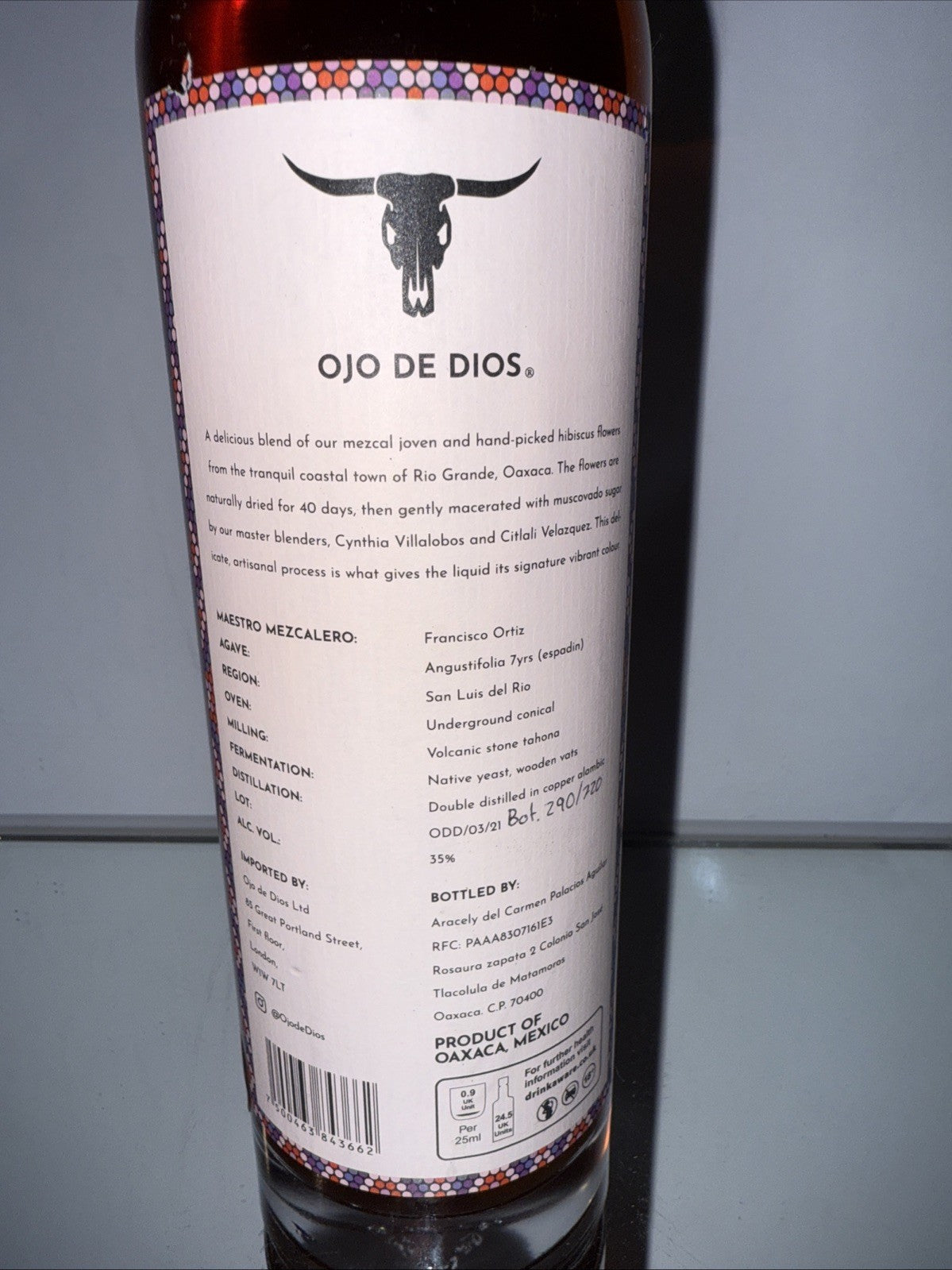 Ojo de Dios ODD Hibiscus Mezcal 35%abv