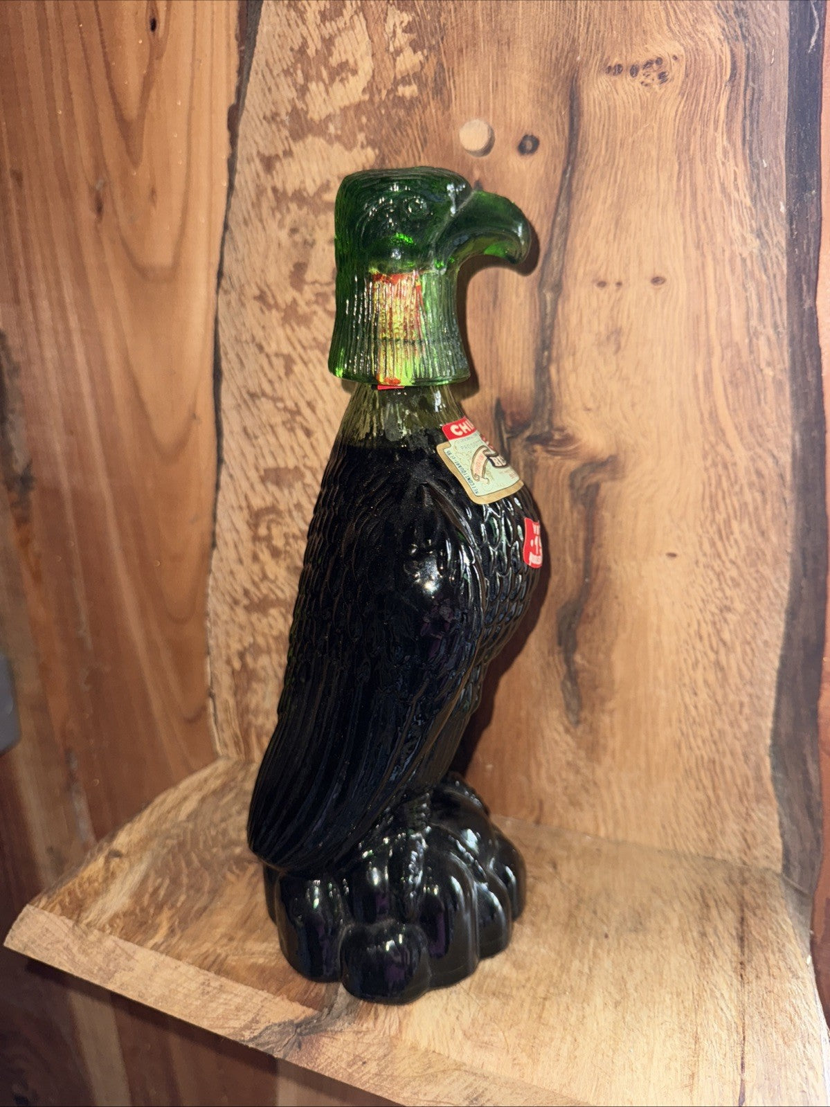 Vintage 1975 Bessi Chianti Green 95 CL Glass Eagle Bottle Full And Sealed