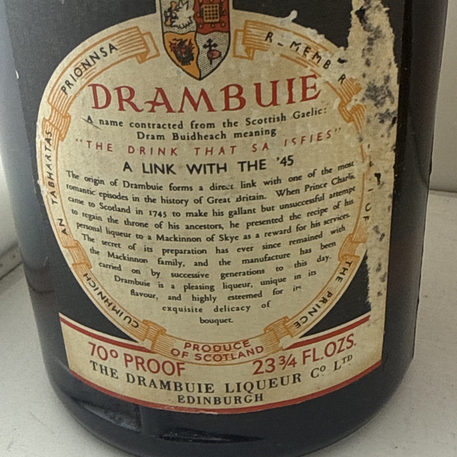 SALE Drambuie Liqueur, 70° proof, 23¾ fl oz. Cheapest On Internet 1960s /50s