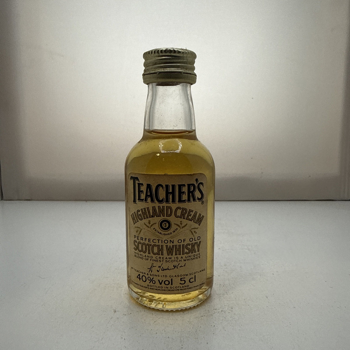 Teacher's Highland Cream — 5cl Blended Scotch Miniature — Vintage Label