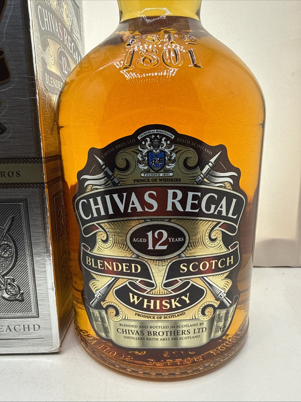 Chivas Regal 12 Year Old, 1L 40%, bottled during the Early 2000s  Boxed