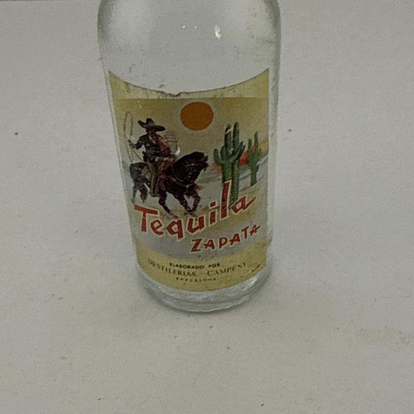 Vintage Tequila Zapata Miniature Bottle 1970s-80s