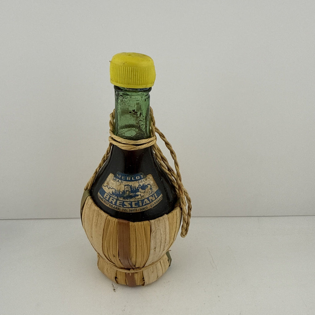 Italian Merlot Bresciani Wine in Wicker Bottle (full)