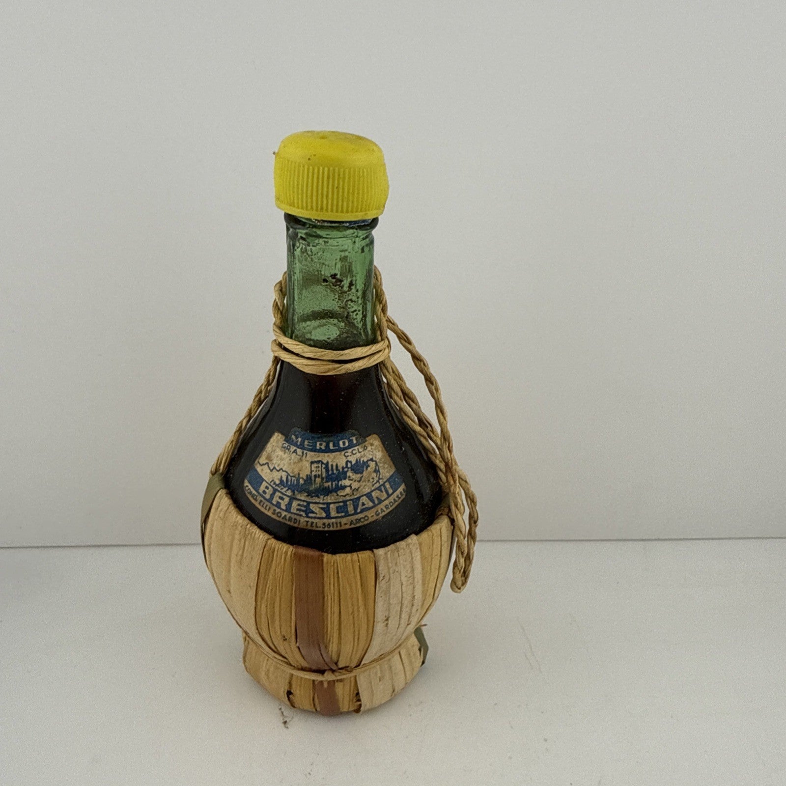 Italian Merlot Bresciani Wine in Wicker Bottle (full)