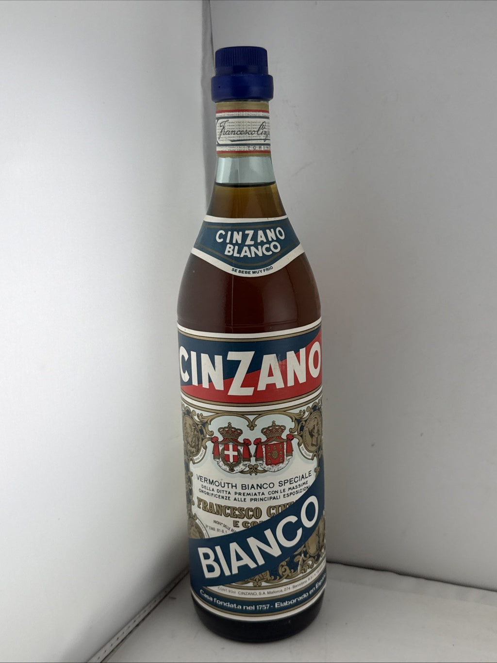 Vintage Cinzano Bianco Vermouth 1 Litre Spanish Bottling Sealed