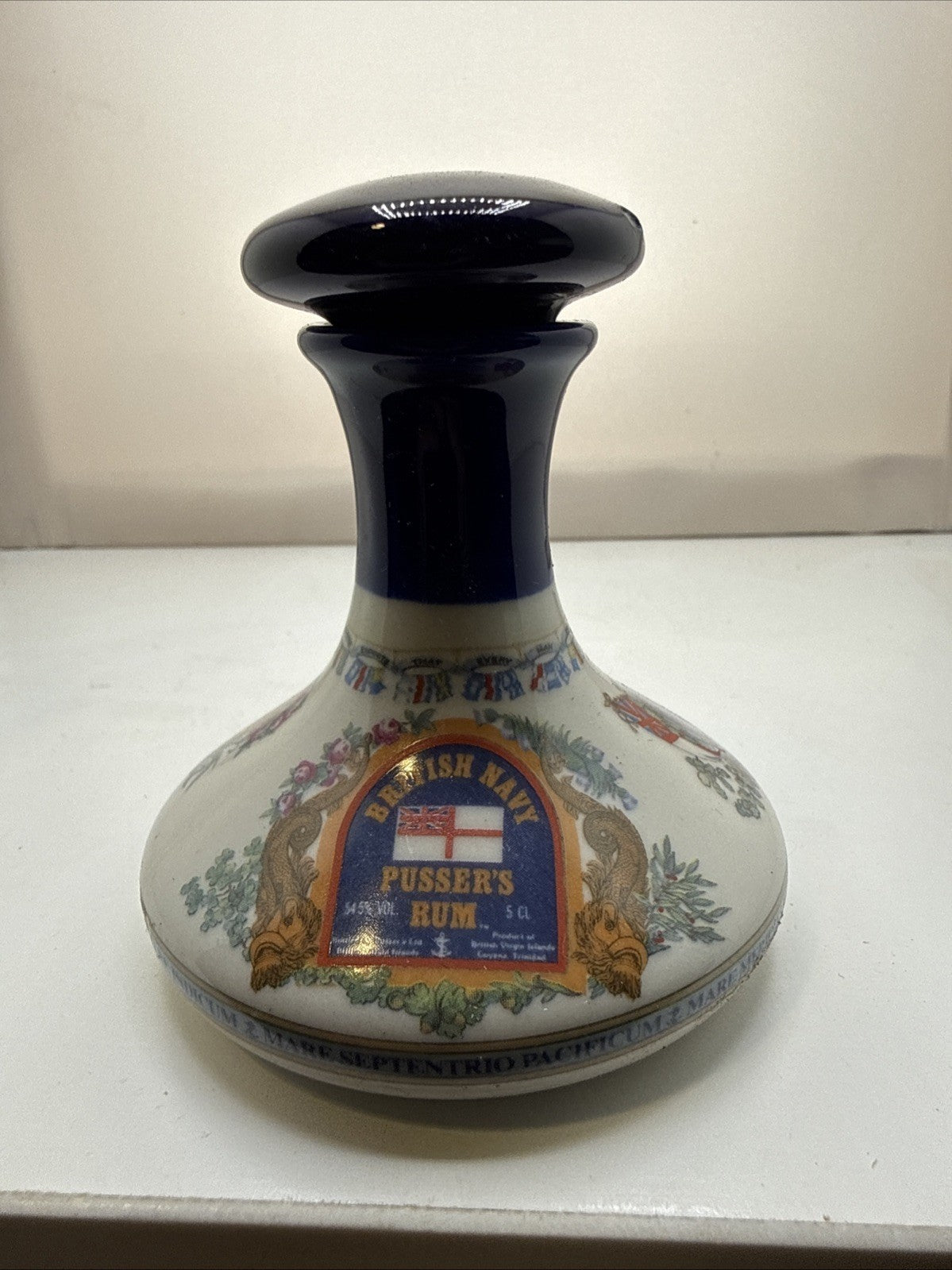 Pusser’s Navy Rum Wade Ceramic Mini Decanter 5cl Empty 1980s