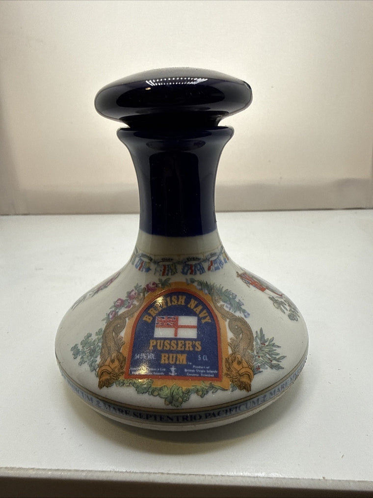 Pusser’s Navy Rum Wade Ceramic Mini Decanter 5cl Empty 1980s