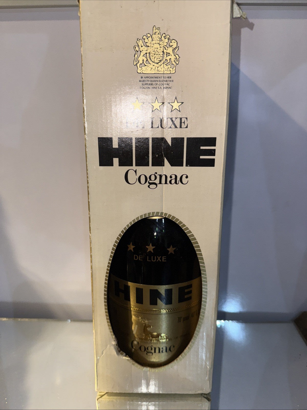 Hine *** De Luxe Cognac 35.2 Fl Oz ( 1L) Bottled 1960s/70s