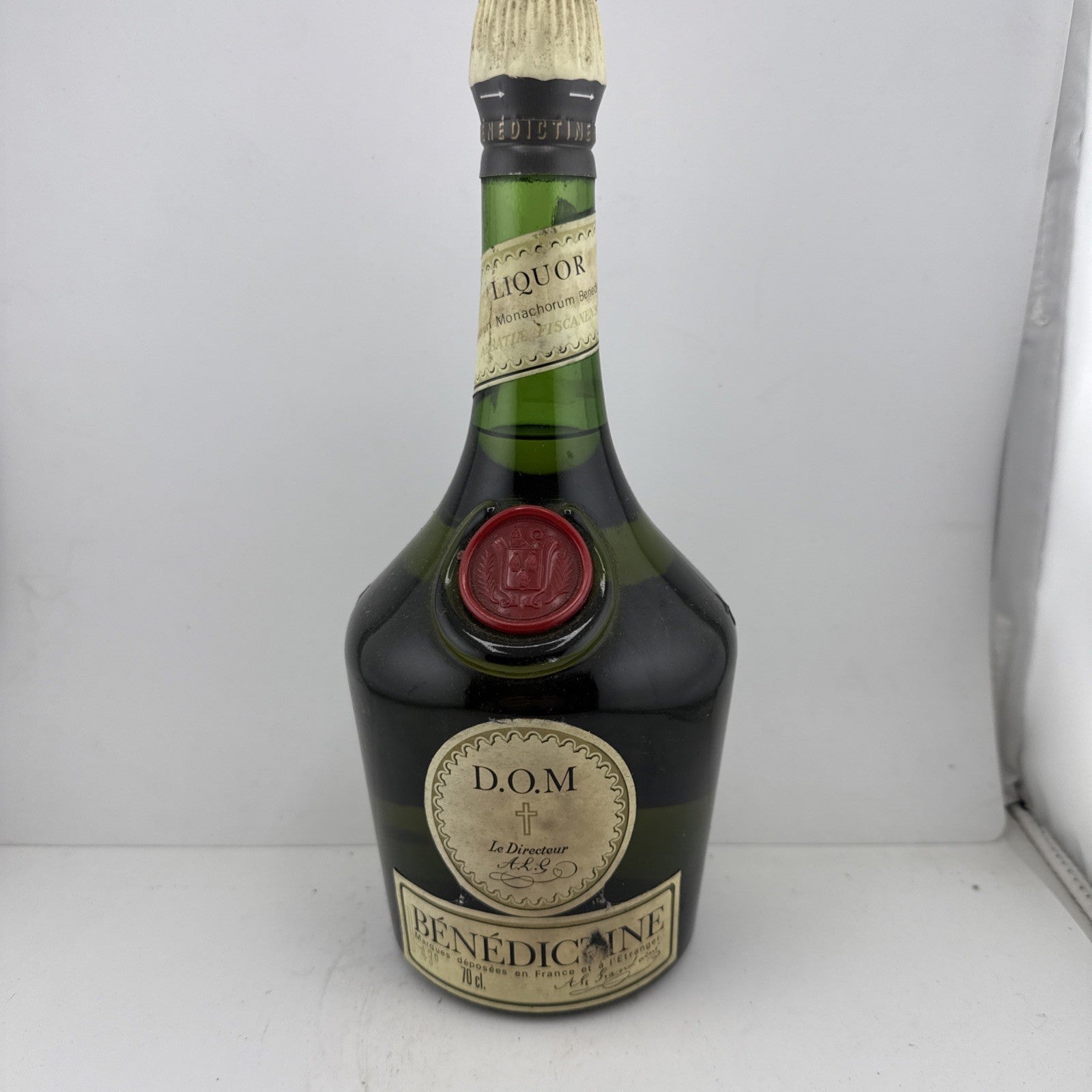 Dom Benedictine 70cl Bottle 43 % pre 1978 bottling Label In Poor Condition