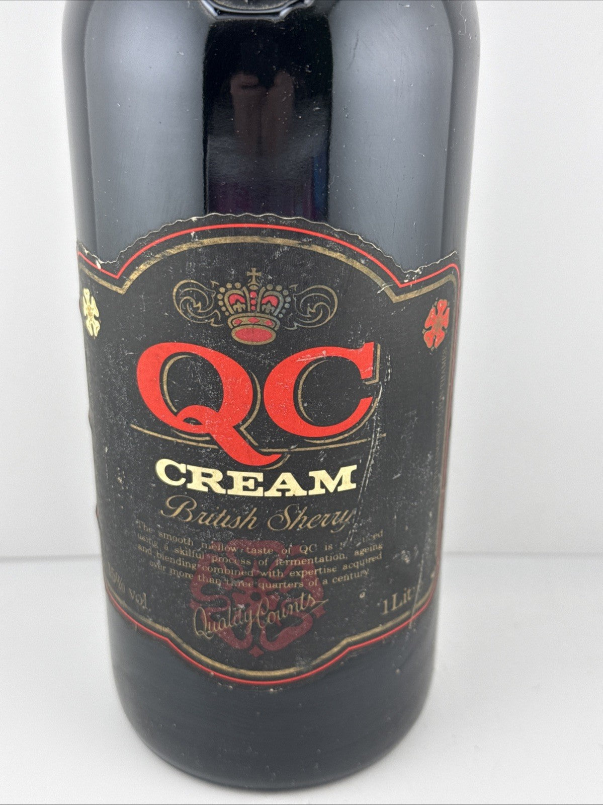 Vintage QC Cream British Sherry 1 Litre 15% – Large Format – c. 1980s