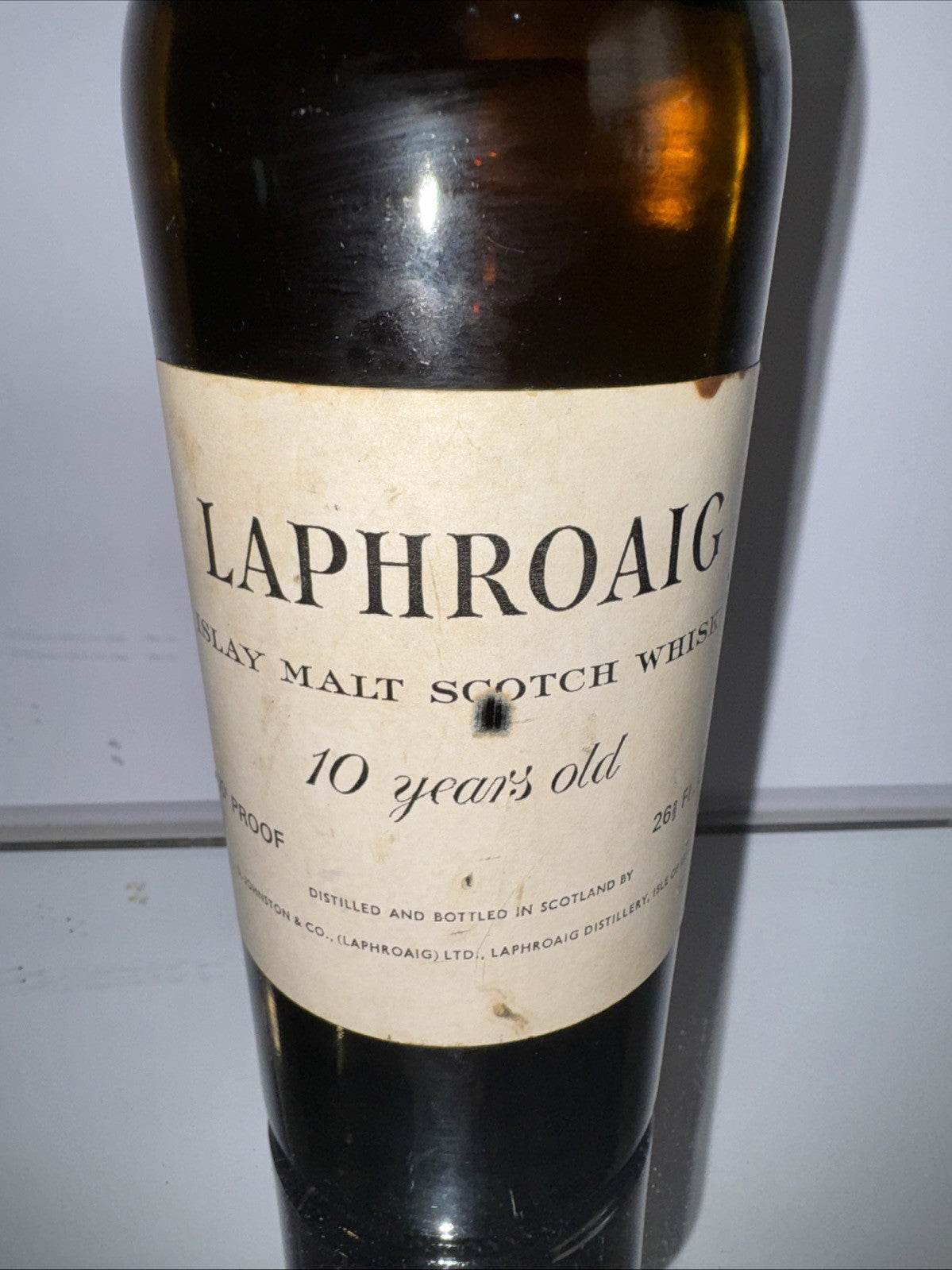 Laphroaig 10 Year Old Isla Malt Scotch Whiskey - 1960s