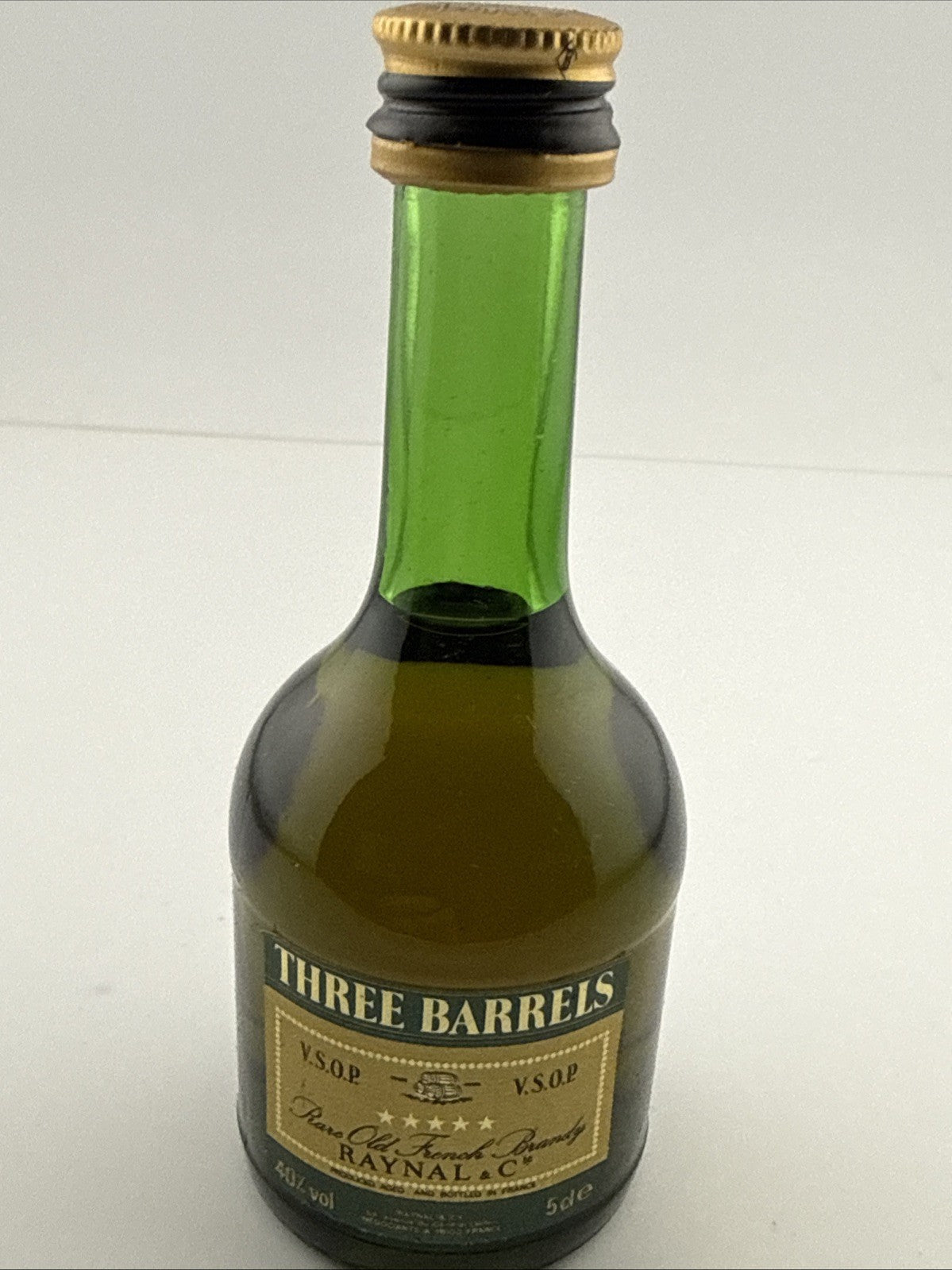 Vintage Three Barrels VSOP Brandy Miniature c.1970s–1980s 5 cl