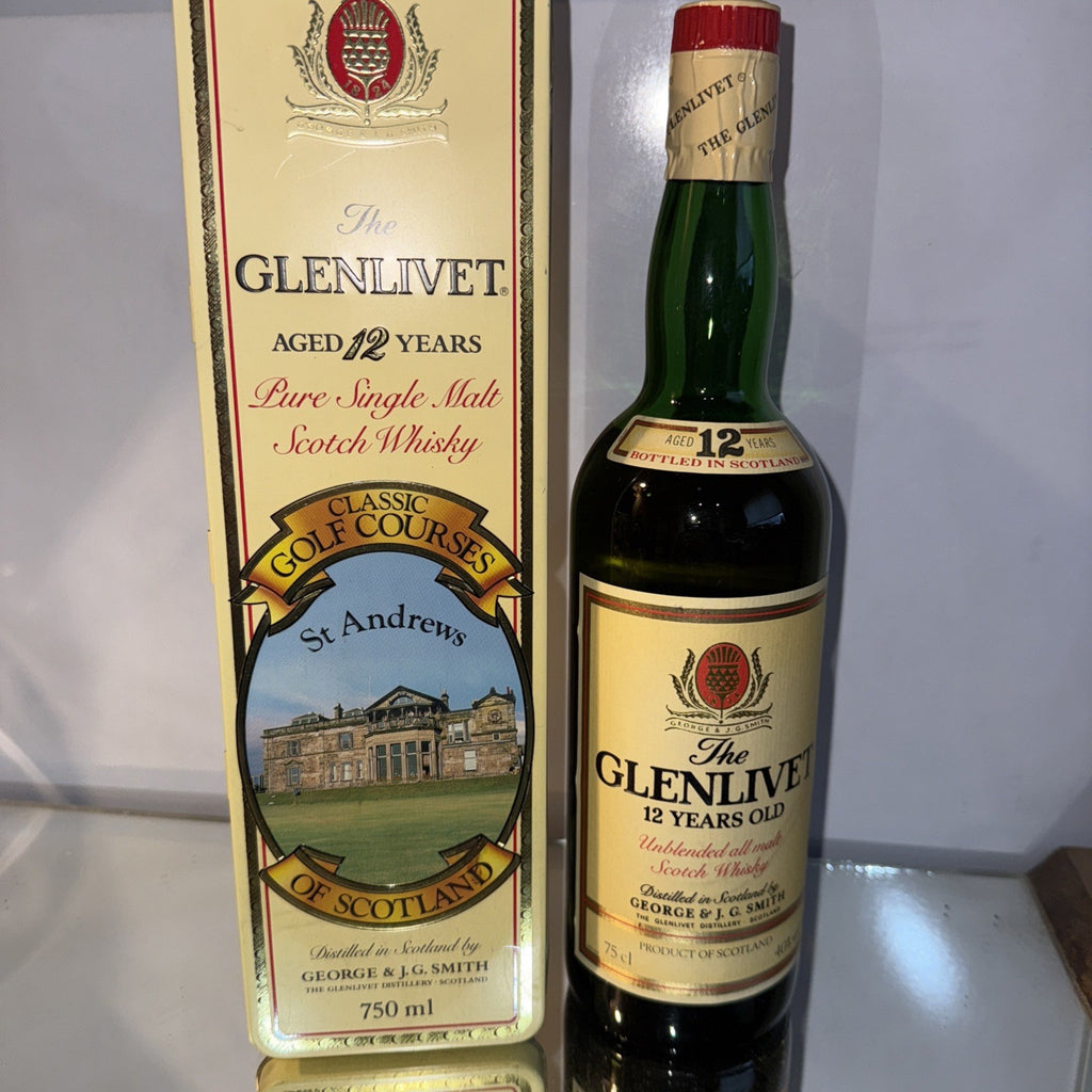 Glenlivet 12 Year Old Highland Malt Whisky 750 Ml Dated To 1987 St Andrews Boxed