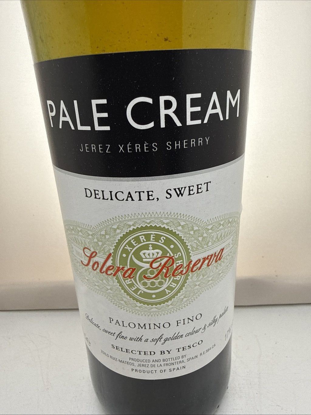 Pale Cream Sherry Solera Reserva Jerez — Tesco — Sweet Palomino Fino