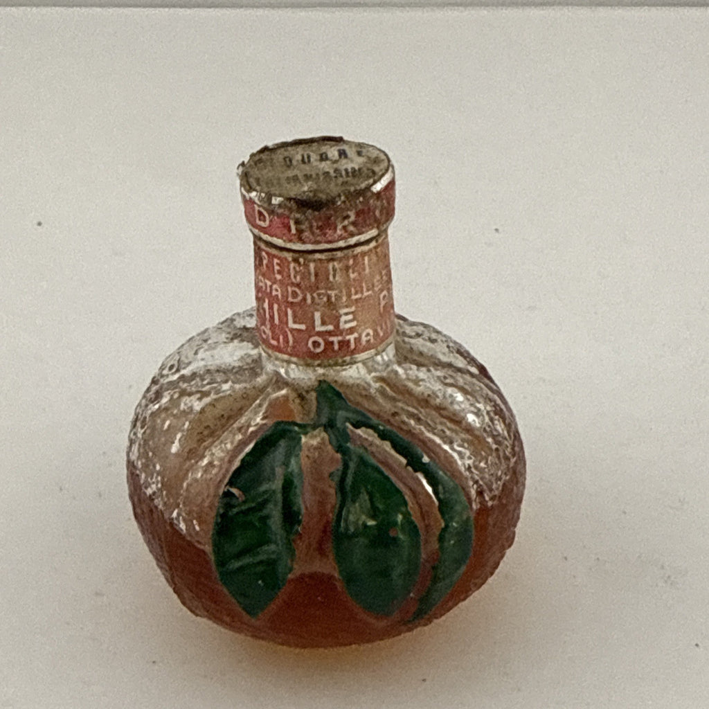 Vintage French Mandarine Liqueur Miniature Orange Shaped Bottle