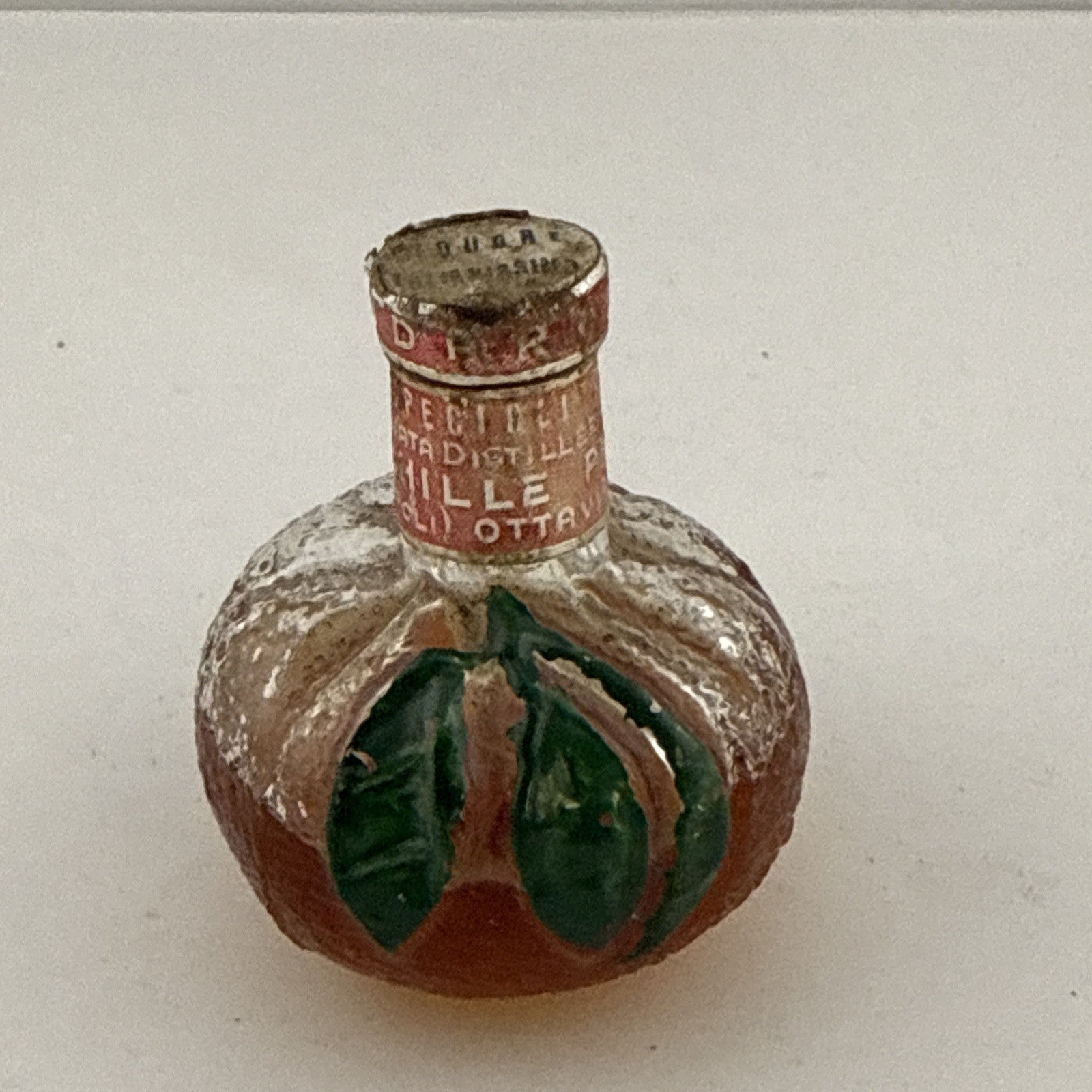Vintage French Mandarine Liqueur Miniature Orange Shaped Bottle