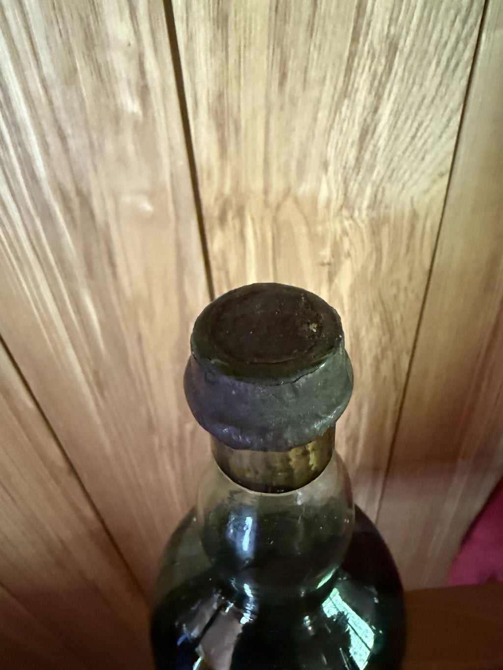 Chartreuse - Early 1900s (est) Etched Glass Label And Contents Good Condition