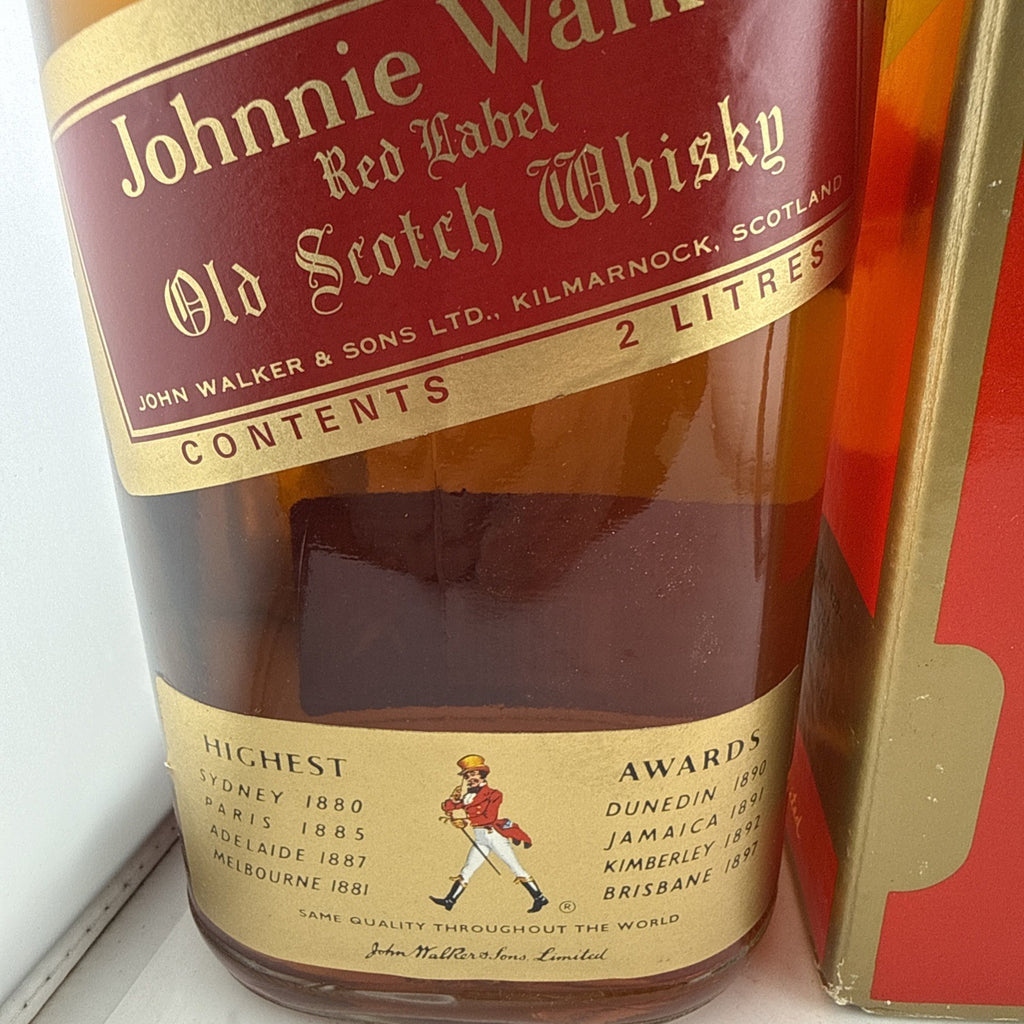Vintage Johnnie Walker Red Label 2L 43% Scotch Whisky Boxed 1970s