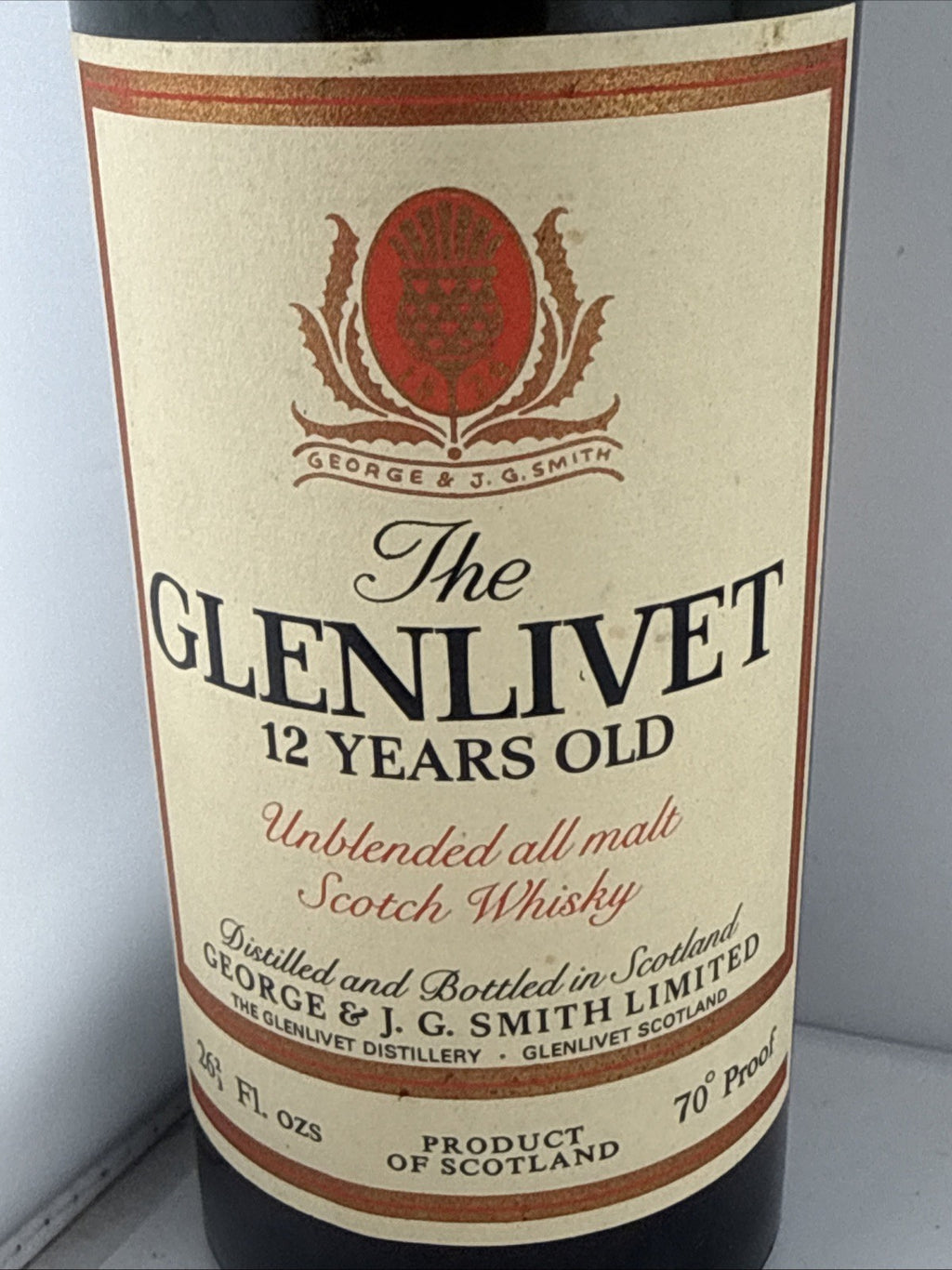 The Glenlivet 12 Year Old 26⅔ Fl Oz 70 Proof Vintage Single Mal
