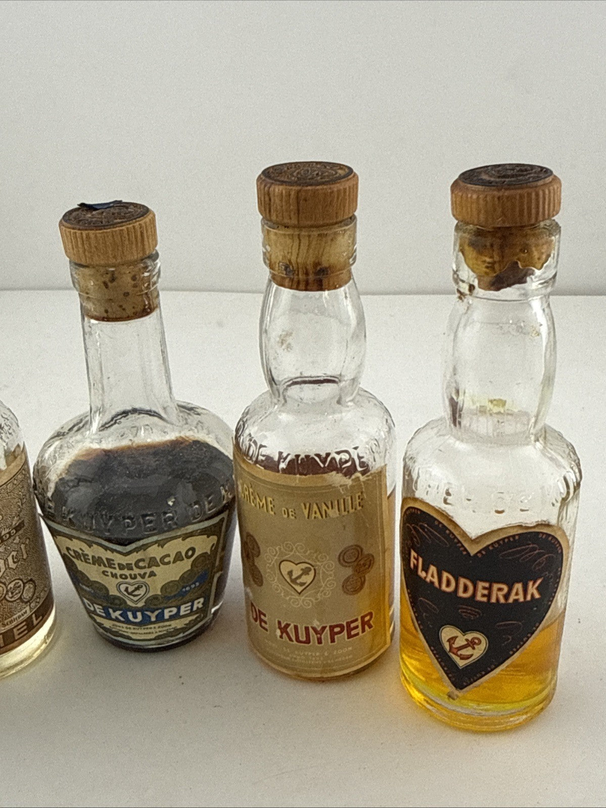 Vintage De Kuyper Miniature Liqueurs Job Lot Gin Kummel Fladderak