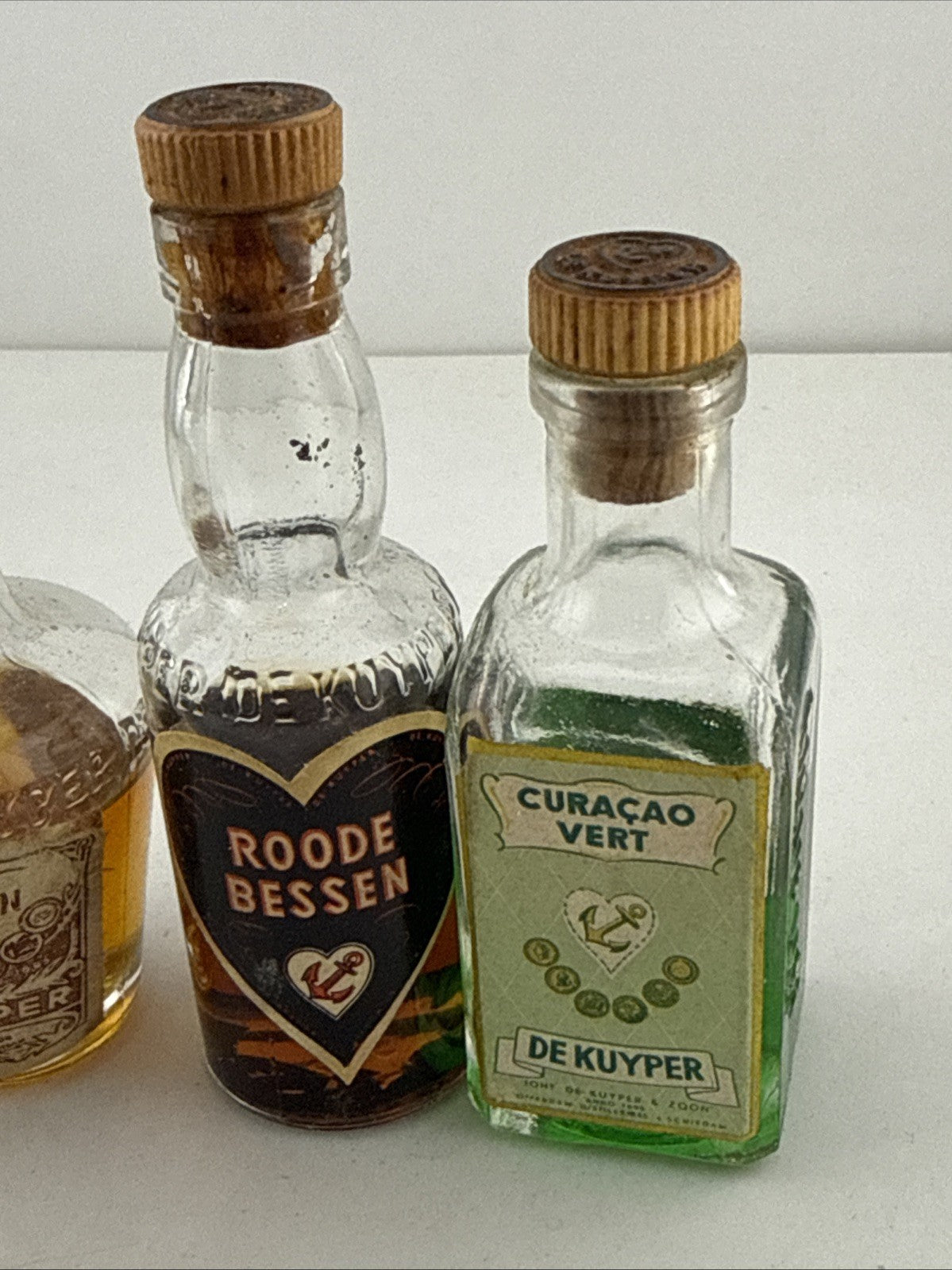 Vintage De Kuyper Miniature Liqueurs Job Lot 5 Bottles Gin Curaçao Kummel
