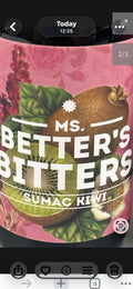 Ms Better's Sumac Kiwi Bitters 120ml 40% ABV Cheapest Anywhere! 1 Bottl