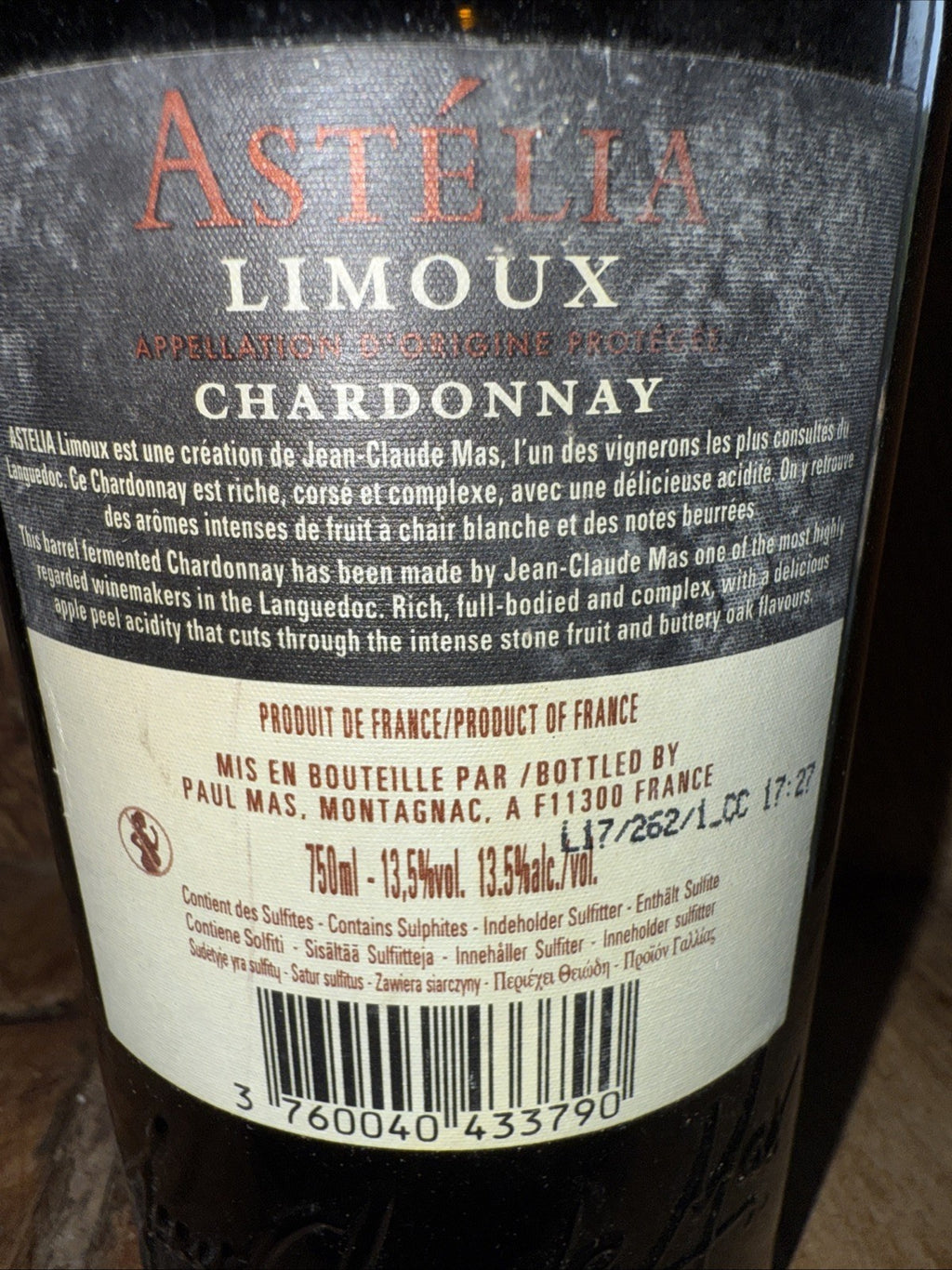 Astelia Limoux Chardonnay 2016