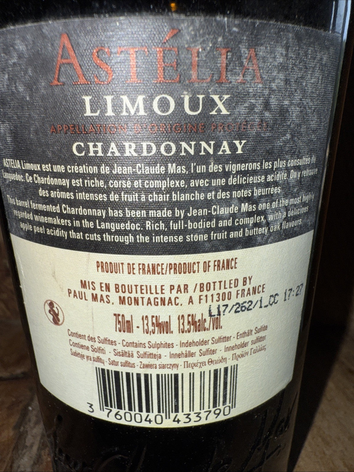 Astelia Limoux Chardonnay 2016