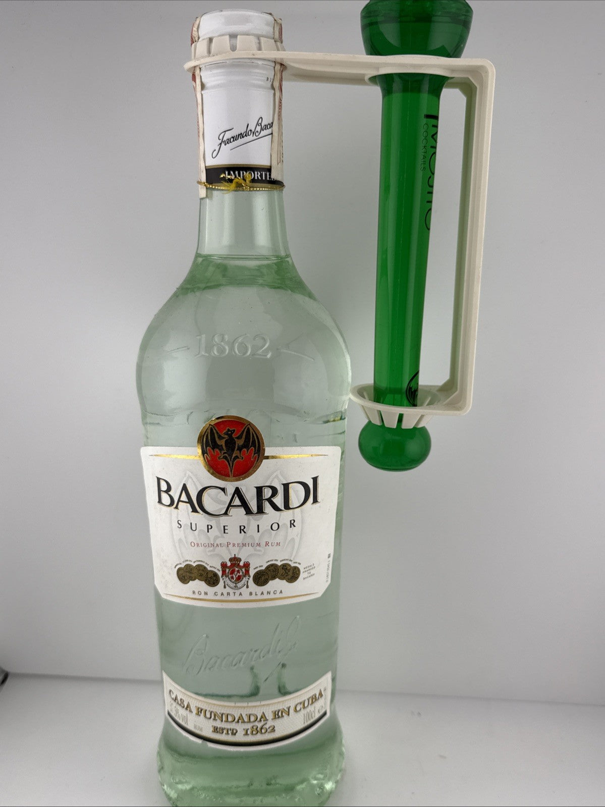 Bacardi Superior (Carta Blanca) 1L 37.5% Abv With Exclusive Mojito Muddler